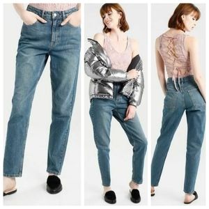 NWT Topshop Mom High Waisted Moto Jeans W 30‎ L 34